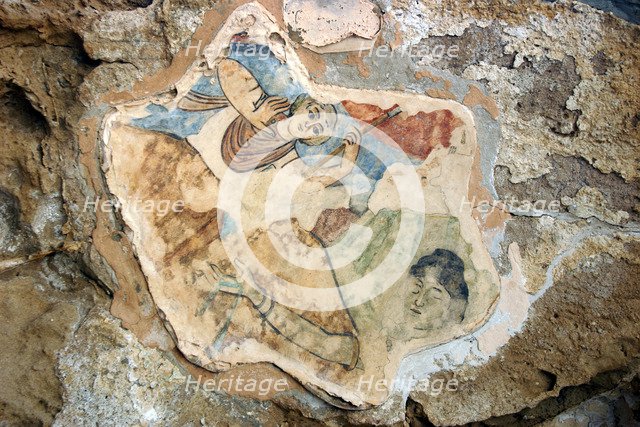 Fresco showing St Elias, Roman gymnasium, Salamis, North Cyprus.