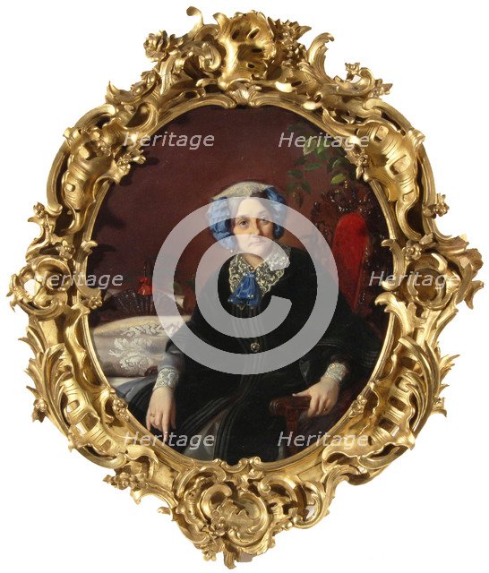 Portrait of Princess Isabella Adamovna Gagarina (1800-1886), nee Countess Walewska, 1850s. Artist: Zaryanko, Sergei Konstantinovich (1818-1870)