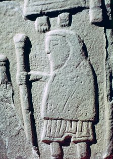 Detail of a Pictish Stone with a man wearing trousers, 11th century. Artist: Unknown