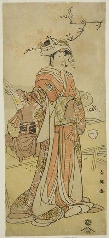 The Actor Segawa Kikunojo III as the Female Fox-Fairy Otatsu-gitsune Disguised as..., c. 1792. Creator: Katsukawa Shun'ei.