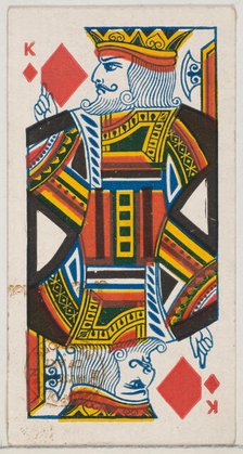 King of Diamonds (red), from the Playing Cards series (N84) for Duke brand cigarettes, 1888., 1888. Creator: Unknown.
