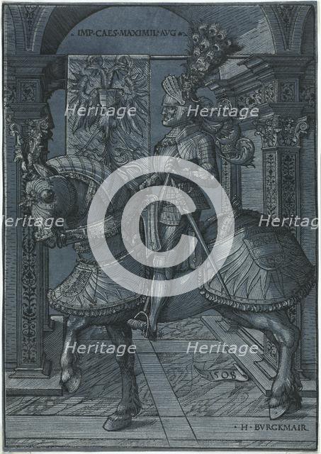 Equestrian Portrait of the Emperor Maximilian, 1508. Creator: Hans Burgkmair (German, 1473-1531).
