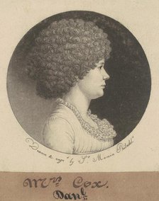 Mrs. Cox, 1798. Creator: Charles Balthazar Julien Févret de Saint-Mémin.