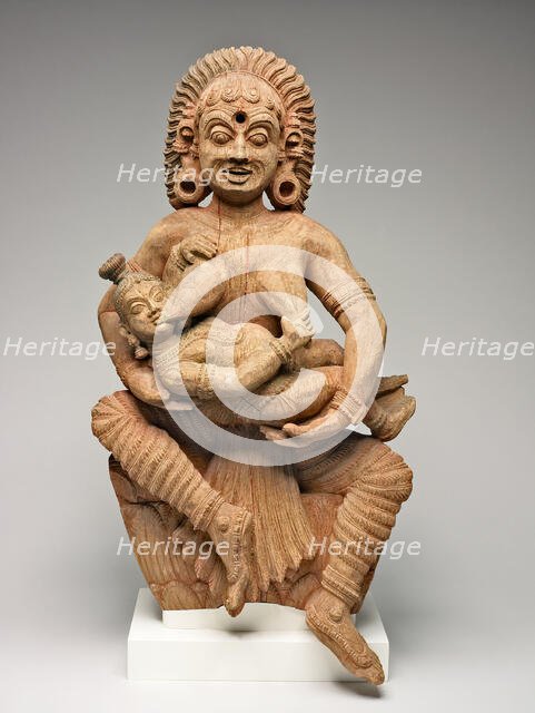 The Infant Krishna Killing the Ogress Putana, 17th century. Creator: Unknown.