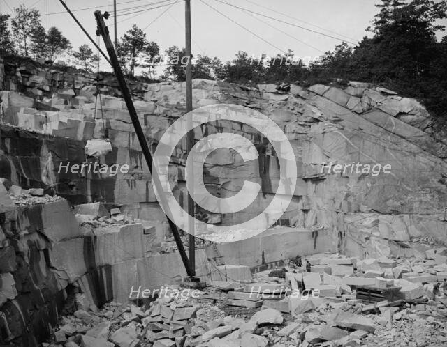 Quarrying, a New England granite quarry, c1908. Creator: Unknown.