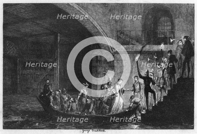 Queen Jane and Lord Guilford Dudley brought back to the Tower, 1553 (1840). Artist: George Cruikshank