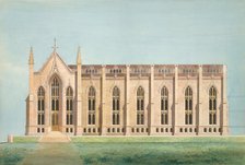 Design for the North Wing of the Library and Chapel Building at the University..., 1838-39. Creator: Alexander Jackson Davis.