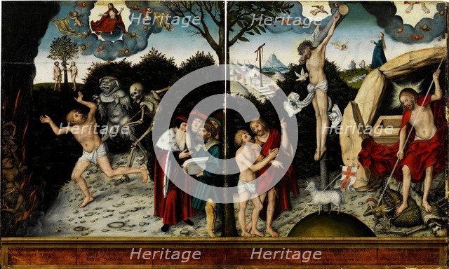 Allegory of Law and Grace, after 1529. Artist: Cranach, Lucas, the Elder (1472-1553)