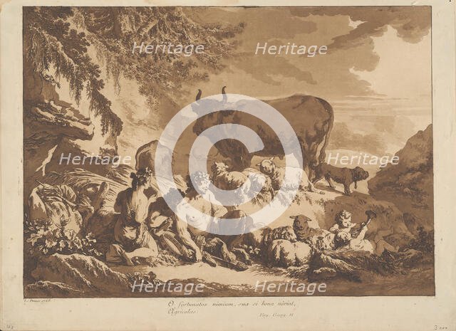 O How Extremely Happy Could Farmers Be, if only they would count their blessings, 1768. Creator: Jean Baptiste Le Prince.