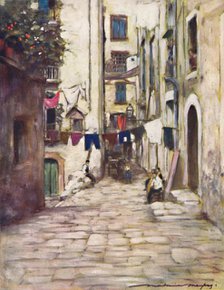 'A Street in Naples', 1903. Artist: Mortimer L Menpes.