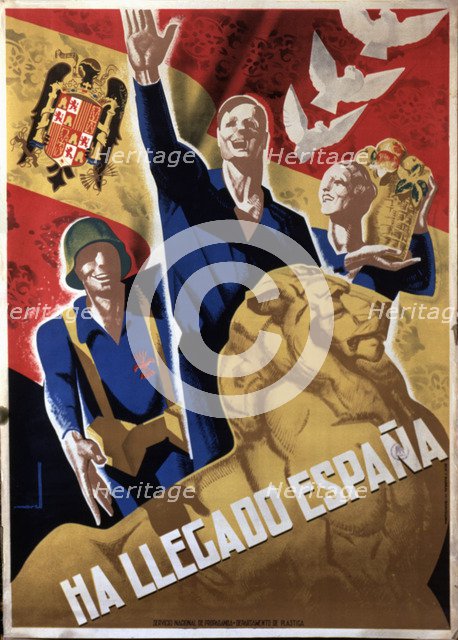 Spanish Civil War (1936 - 1939), 'Spain has arrived', poster published by the National Service of…