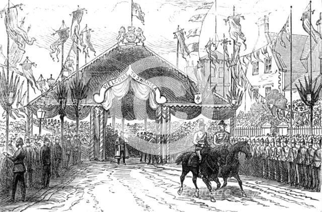 The Royal Visit to Swansea: reception-pavilion, Walter-Road, 1881. Creator: Unknown.