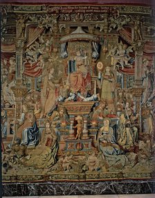 Honours'. 'The Seven Virtues', central detail of the tapestry # 4 that shows the triumph of the s…