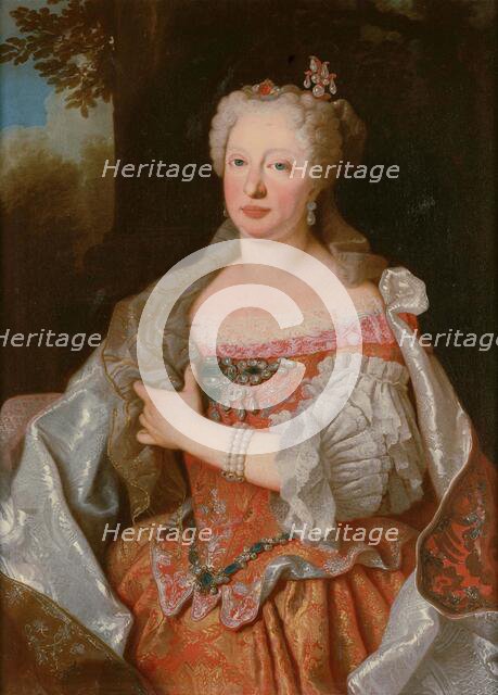 Portrait of Archduchess Maria Anna of Austria (1683-1754), Queen of Portugal, c 1729. Creator: Ranc, Jean (1674-1735).