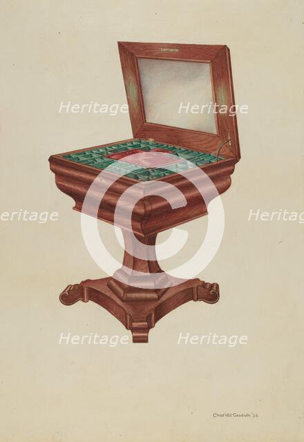 Sewing Table, 1938. Creator: Charles Goodwin.