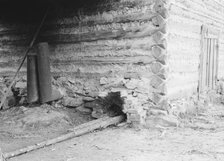 Construction detail of tobacco barn showing method of firing, 1939. Creator: Dorothea Lange.
