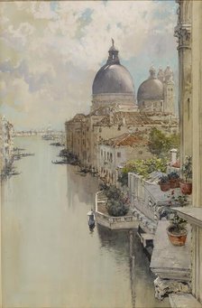 "Over a Balcony," View of the Grand Canal, Venice, c1897. Creator: Francis Hopkinson Smith.