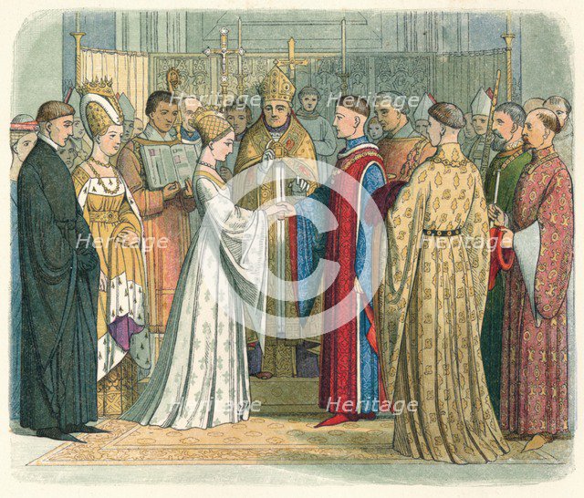 'Marriage of Henry V. and Katherine of France', 1420 (1864). Artist: James William Edmund Doyle.