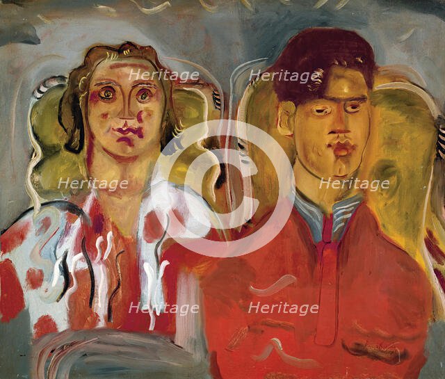 Double portrait No. 2 (Katharine and Anthony West), 1937. Creator: Frances Hodgkins.