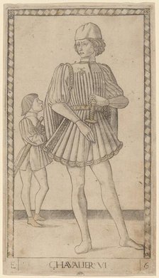Chavalier (Knight), c. 1465. Creator: Master of the E-Series Tarocchi.