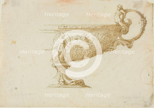 Partial Sketch of a Tazza, n.d. Creator: Unknown.