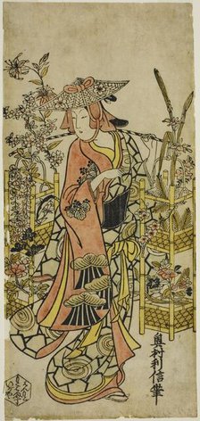 The Actor Hayakawa Hatsuse as a Flower Vendor, mid-1720s. Creator: Okumura Toshinobu.