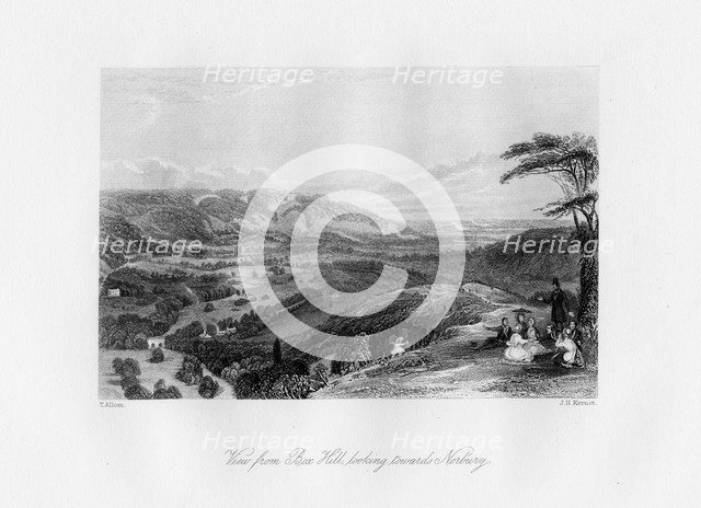 'View from Box Hill, looking towards Norbury', 19th century.Artist: J H Kernot