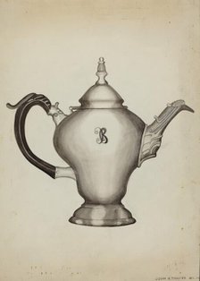 Silver Teapot, c. 1936. Creator: John R. Towers.
