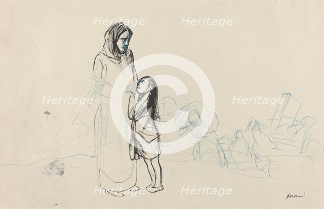 Refugees, c. 1914/1919. Creator: Jean Louis Forain.