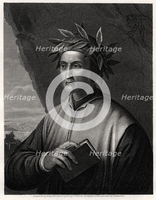 Dante Alighieri, Italian poet, 19th century.Artist: Wagstaff