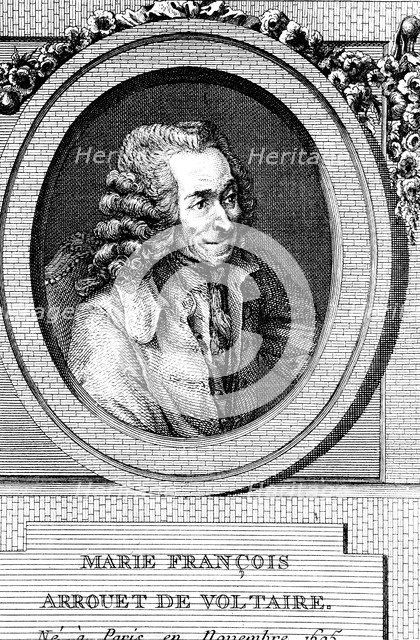 Voltaire, 18th century French author, playwright, satirist and man of letters. Artist: Unknown