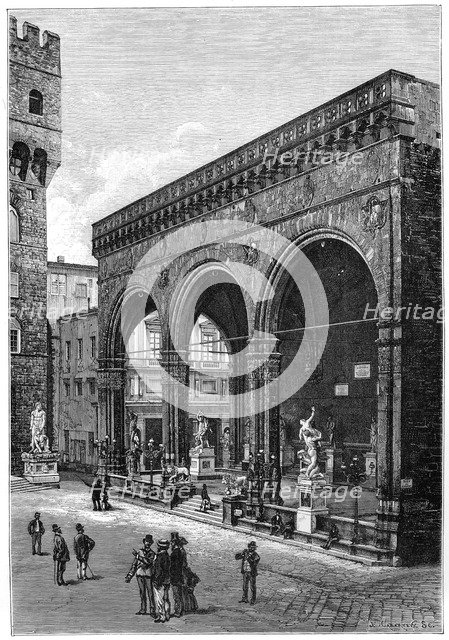 Loggia dei Lanzi, Piazza della Signoria, Florence, Italy, 1882. Creator: Unknown.