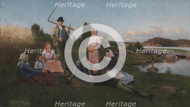 Break during Harvest, 1884. Creator: August Fredrik Ahlstedt.