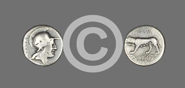 Coin Depicting the Goddess Roma, 77 BCE. Creator: Unknown.