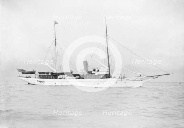 The steam yacht 'Latona' under way, 1912. Creator: Kirk & Sons of Cowes.