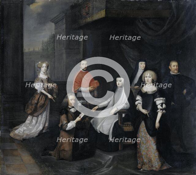 Reception of the Dutch ambassador Hieronymus van Beverningk by the Spanish queen-regent Maria-Anna o Creator: Gaspar Netscher.