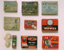 Various golf ball boxes, early 20th century. Artist: Unknown