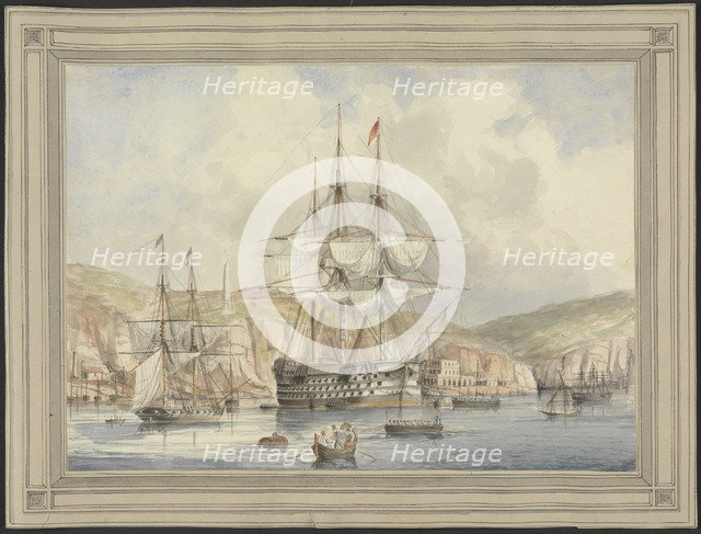 View at Malta, ca. 1849. Artist: Dyce, Charles Andrew (1816-1853)