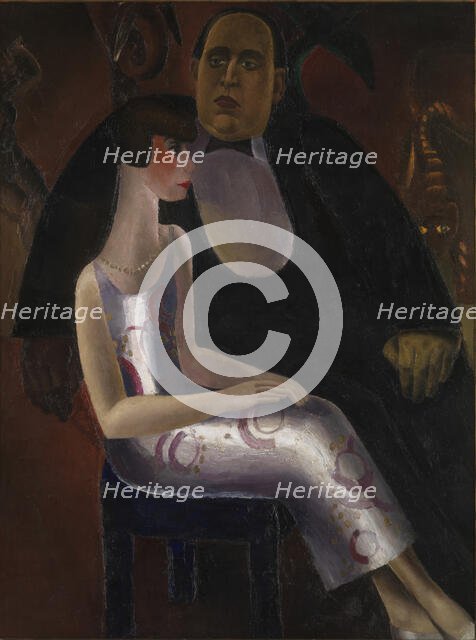 Paul-Gustave van Hecke and his Wife Norine De Schrijver, 1923. Creator: Van den Berghe, Frits (1883-1939).