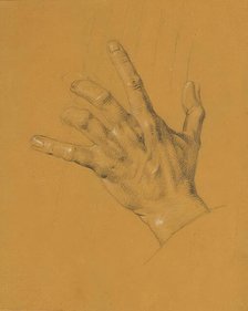 Hand study for "Ossian and Malvina", before 1821. Creator: Johann Peter Krafft.