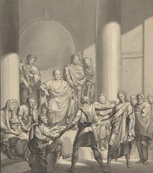 Assembly of Roman Figures, from Regulus, a play by Collin, 19th century. Creator: Franz von Hauslab.