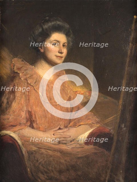 Portrait d'Angèle Delasalle, 1900. Creator: Jean Joseph Benjamin Constant.