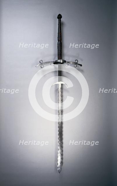 Two-Handed Sword with Flamboyant Blade, 1550-1600. Creator: Unknown.