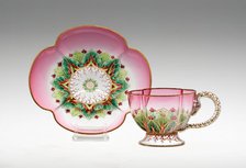 Demitasse Cup and Saucer, Austria, c. 1888. Creator: J.& L. Lobmeyr.