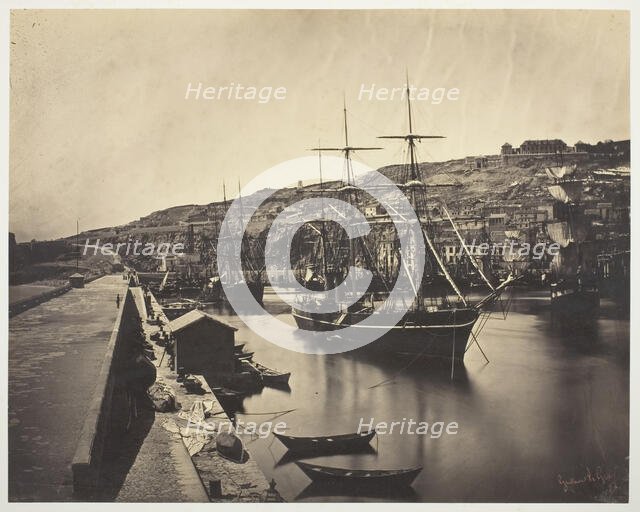 The Port and City of Sète-Mediterranean (Port et Ville de Sète-Mediterranée), 1857. Creator: Gustave Le Gray.