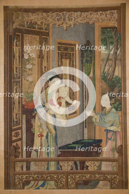 Interior with Woman, Child and Nurse, late 18th-early 19th century. Creator: Unknown.