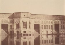 [Summer residence (Qasr) of the Shah, Emarat-e xoruji, Teheran, Iran], 1840s-60s. Creator: Possibly by Luigi Pesce.