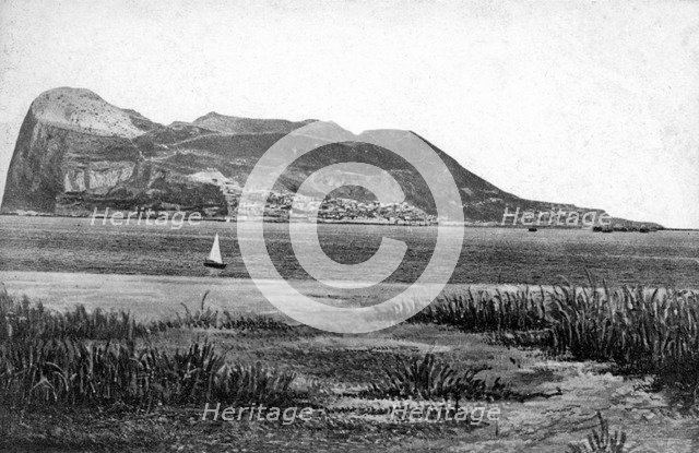 Gibraltar Rock from Campo, early 20th century. Artist: VB Cumbo