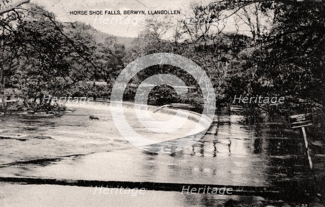 Horseshoe Falls on the River Dee, near Llangollen, Wales, early 20th century. Artist: Unknown