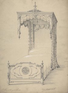 Design for Bed and Canopy, 1841-84. Creator: Charles Hindley & Sons.